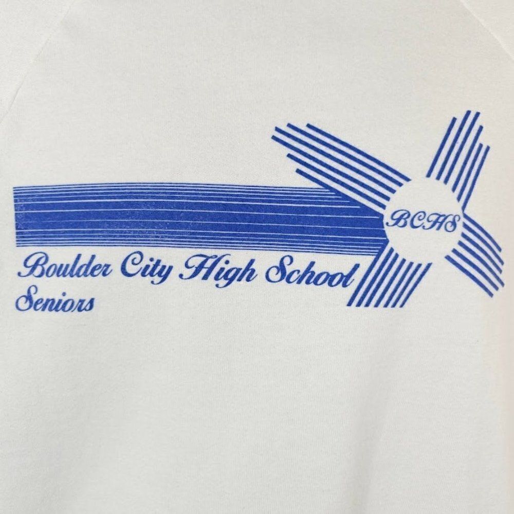 Vintage Boulder City High School Sweatshirt Mens Size Medium 80s Class Of 88 - Picture 3 of 8